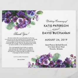 Programa de casamento Watercolor viola