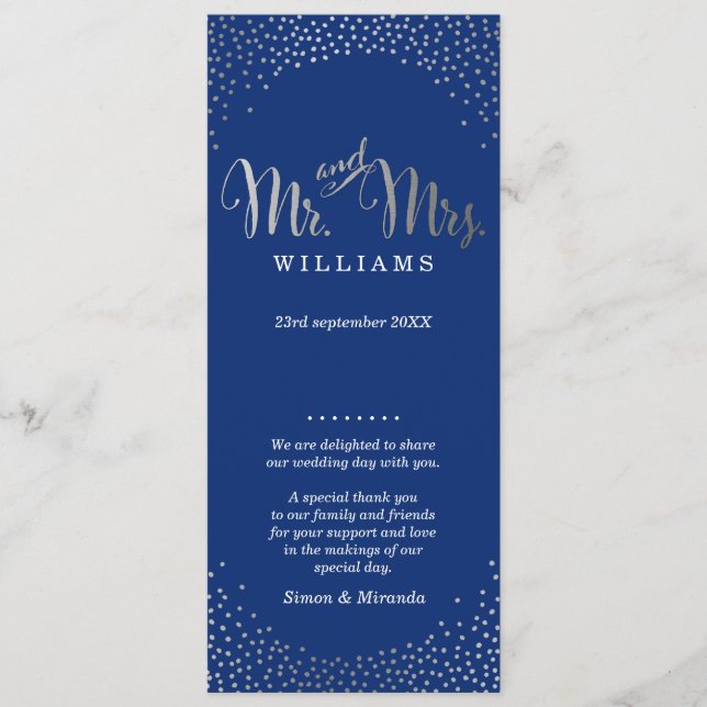 PROGRAMA DE CEREMÔNIA DO CASAMENTO marinho de mini (Frente)