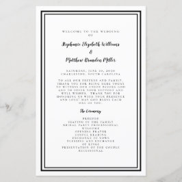 Programa de Cerimônia Chic de Script de Casamento