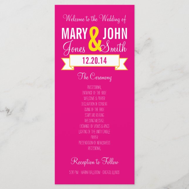 Programa de Cerimônia de Banner charmoso (Frente)