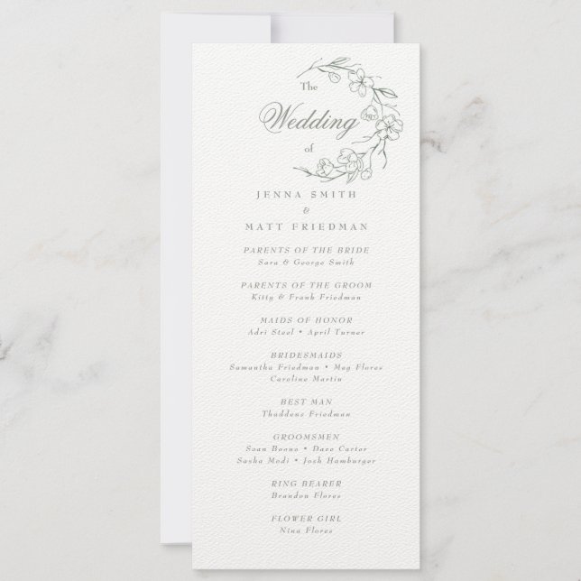 Programa de Cerimônia de Casamento (Frente)