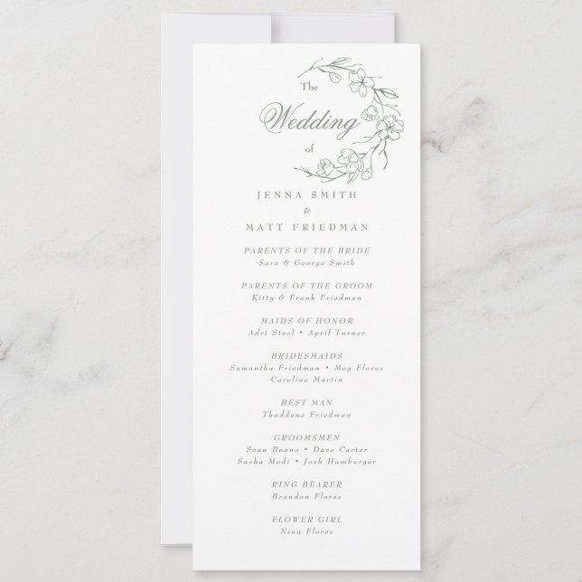 Programa de Cerimônia de Casamento (Frente)