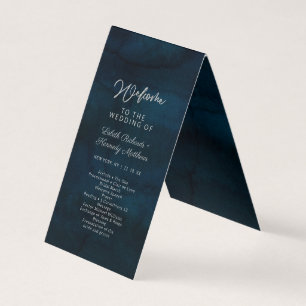 Programa de Cerimônia de Casamento Azul do marinho