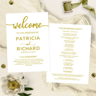 Programa de Cerimônia de Casamento Bem-vindo com C