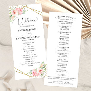 Programa de Cerimônia de Casamento Bem-vindo Flora