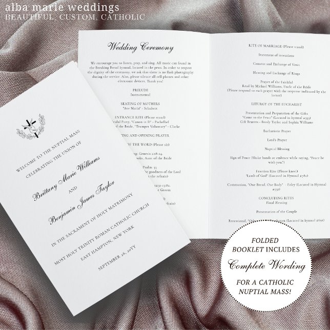 Programa de Cerimônia de Casamento Católica com Mi (Criador carregado)