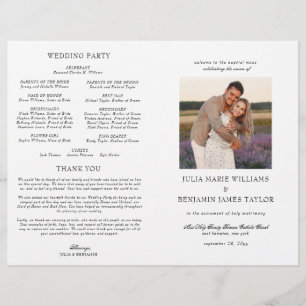 Programa de Cerimônia de Casamento Católico da Sar