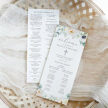 Programa de Cerimônia de Casamento Católico de Kri