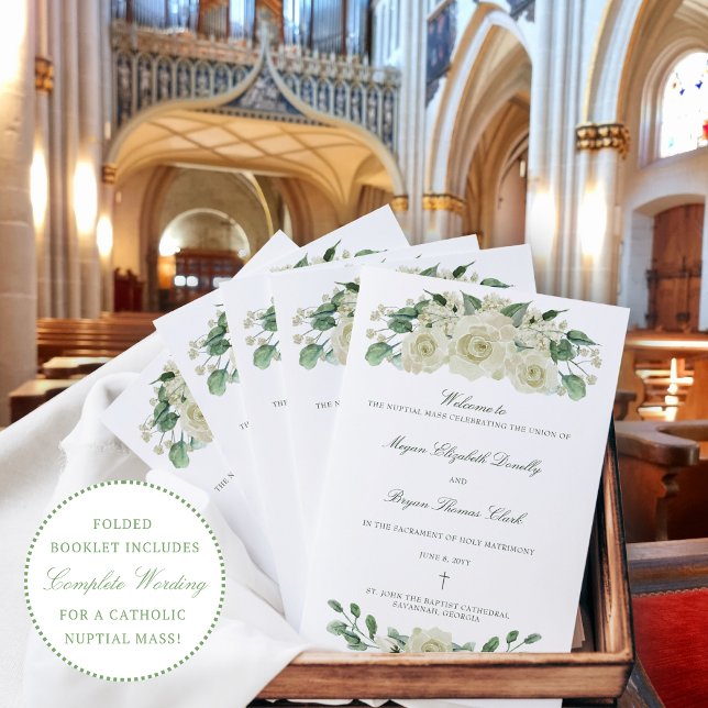 Programa de Cerimônia de Casamento Católico Megan (Criador carregado)