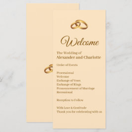 Programa de Cerimônia de Casamento com Monograma D