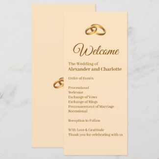 Programa de Cerimônia de Casamento com Monograma D