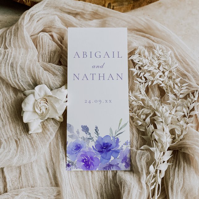 Programa de Cerimônia de Casamento com Púrpura Ele (Criador carregado)