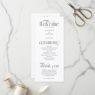 Programa de Cerimônia de Casamento com Tipografia