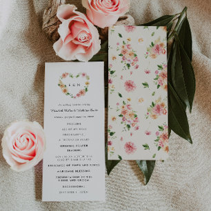 Programa de Cerimônia de Casamento Coração Floral