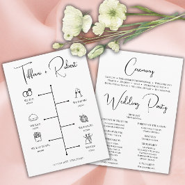 Programa de Cerimônia de Casamento da Caligrafia N