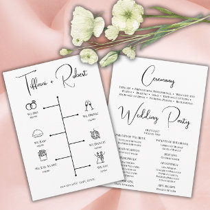 Programa de Cerimônia de Casamento da Caligrafia N