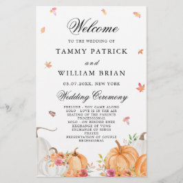 Programa de Cerimônia de Casamento de Abóbora Wate