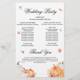 Programa de Cerimônia de Casamento de Abóbora Wate
