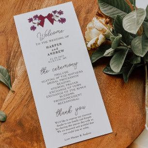 Programa de Cerimônia de Casamento de Arcos Magent