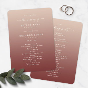 Programa de Cerimônia de Casamento de Champanhe e