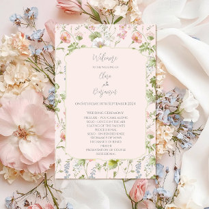 Programa de Cerimônia de Casamento de Chinoiserie,