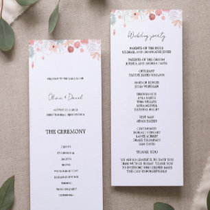 Programa de Cerimônia de Casamento de Flores Selva