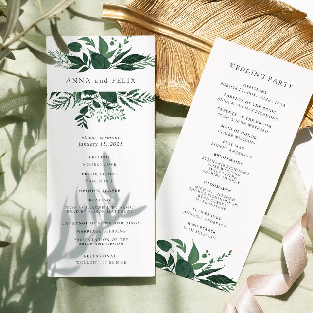Programa de Cerimônia de Casamento de Florestas Se (Criador carregado)