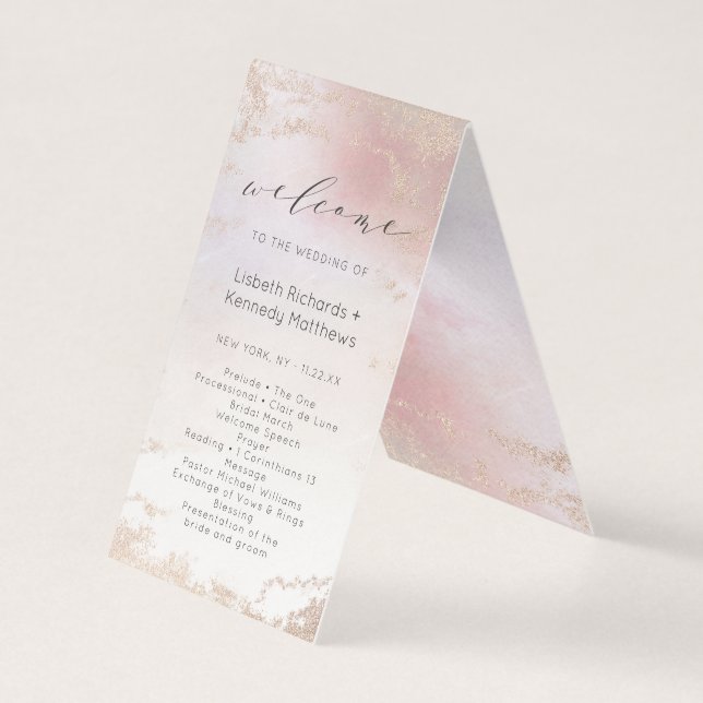 Programa de Cerimônia de Casamento de Foscos Rosa- (Frente)