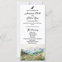 Programa de Cerimônia de Casamento de Montanha e F