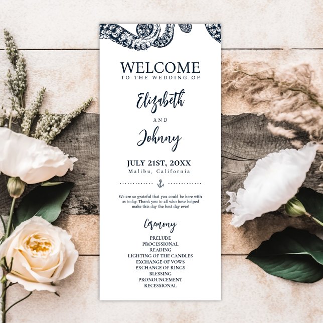 Programa de Cerimônia de Casamento de Octopus Náut (Criador carregado)