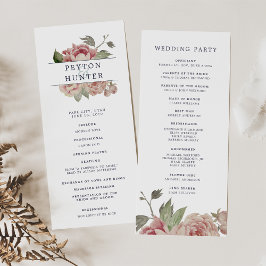 Programa de Cerimônia de Casamento de Rosa Blush