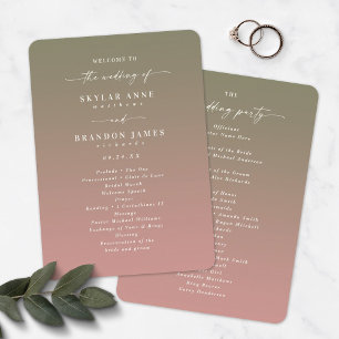 Programa de Cerimônia de Casamento de Rosa de Ombr