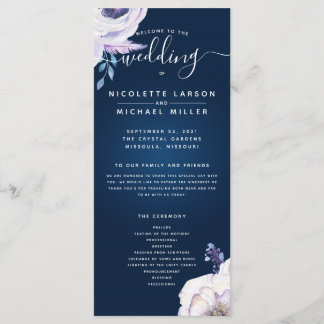 Programa de Cerimônia de Casamento de Rosa e marin