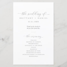 Programa de Cerimônia de Casamento de Script Elega