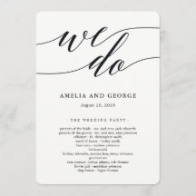 Programa de Cerimônia de Casamento de Script Moder