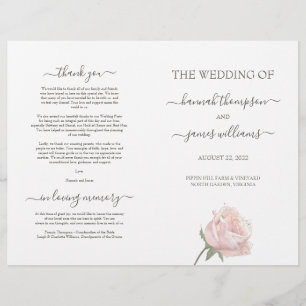Programa de Cerimônia de Casamento Dobrado de Han