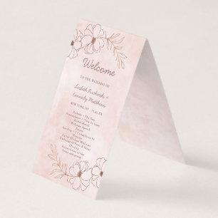 Programa de Cerimônia de Casamento Dourado Blush P
