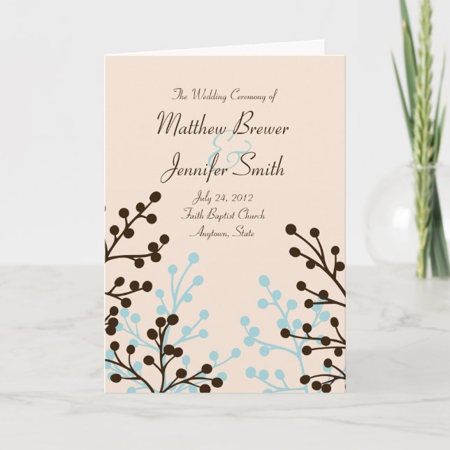 Programa de Cerimônia de Casamento e Cartão de Ser (Frente)