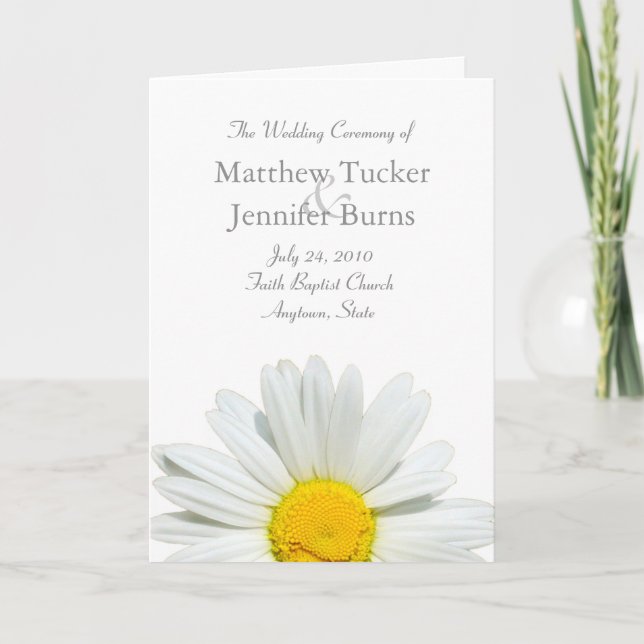 Programa de Cerimônia de Casamento e Cartão de Ser (Frente)