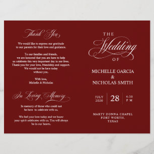 Programa de Cerimônia de Casamento Elegância Cl