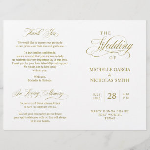 Programa de Cerimônia de Casamento Elegância Cl