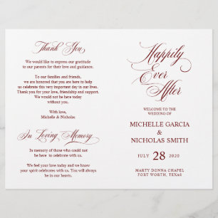 Programa de Cerimônia de Casamento Elegância Cl