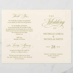 Programa de Cerimônia de Casamento Elegância Cl