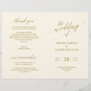 Programa de Cerimônia de Casamento Elegância Mod