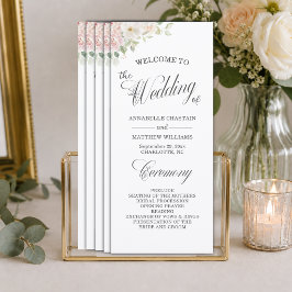 Programa de Cerimônia de Casamento Elegante com Ro