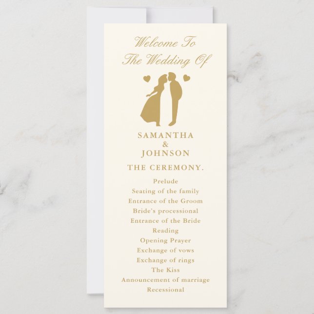 Programa de Cerimônia de Casamento Elegante em Mar (Frente)