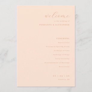 Programa de Cerimônia de Casamento Elegante Pêsseg