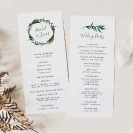 Programa de Cerimônia de Casamento em Palm Wreath
