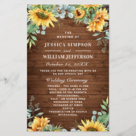 Programa de Cerimônia de Casamento Eucalyptus Sunf