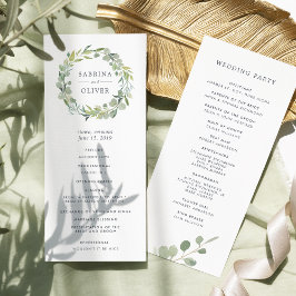 Programa de Cerimônia de Casamento Eucalyptus Wrea